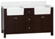 Yorkshire 60" Bathroom Vanity, Chocolate, Engineered Marble, Double