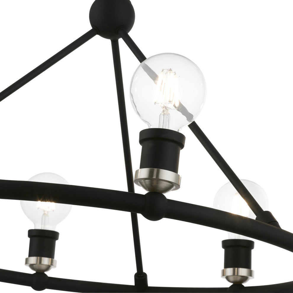 Lansdale 6 Light Black With Brushed Nickel Accents Chandelier