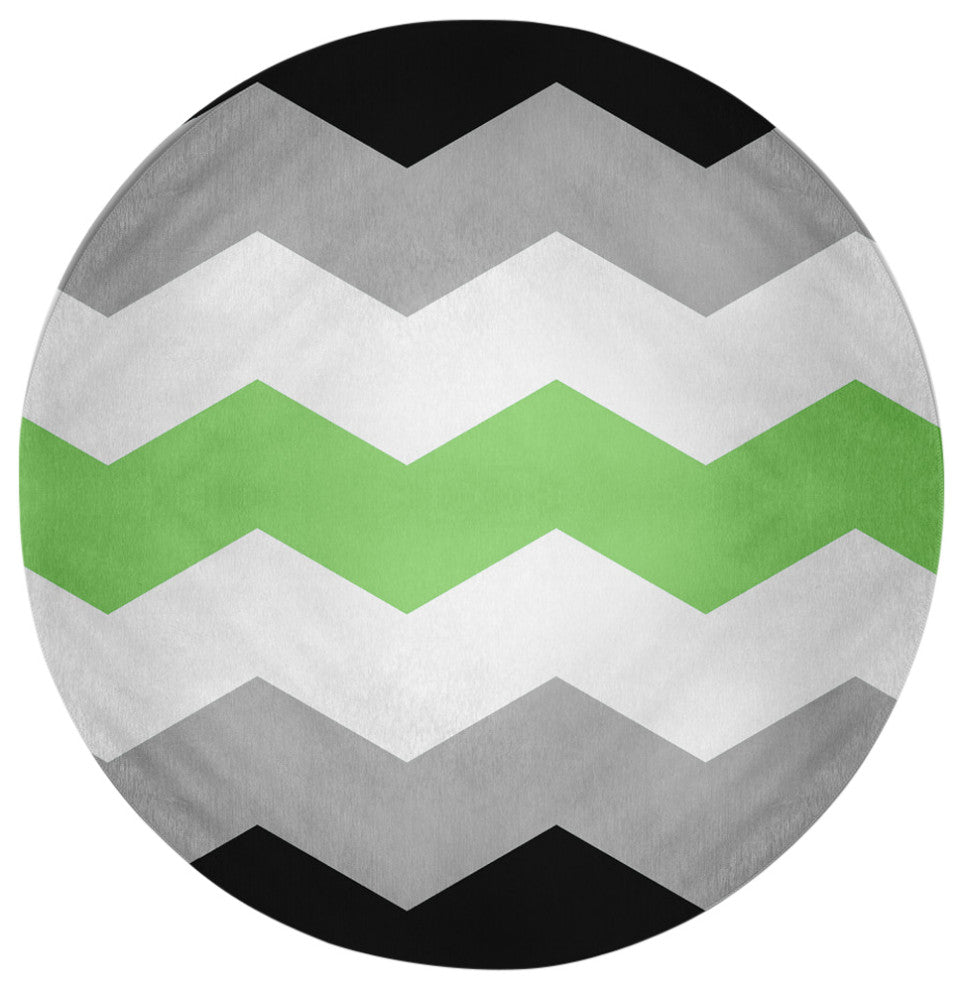 Agender Chevron Chenille Rug, Agender Chevron, 5' Round