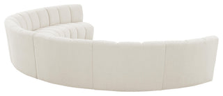 Infinity Black Boucle Fabric Upholstered Arc Shaped Modular Sectional, Cream, 7-Piece, Arc-Shaped