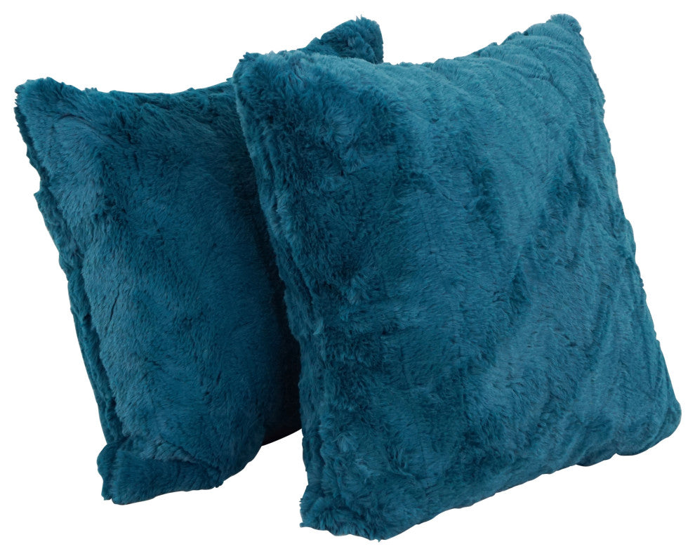 17" Jacquard Throw Pillows With Inserts, Set of 2, Naples Caspia