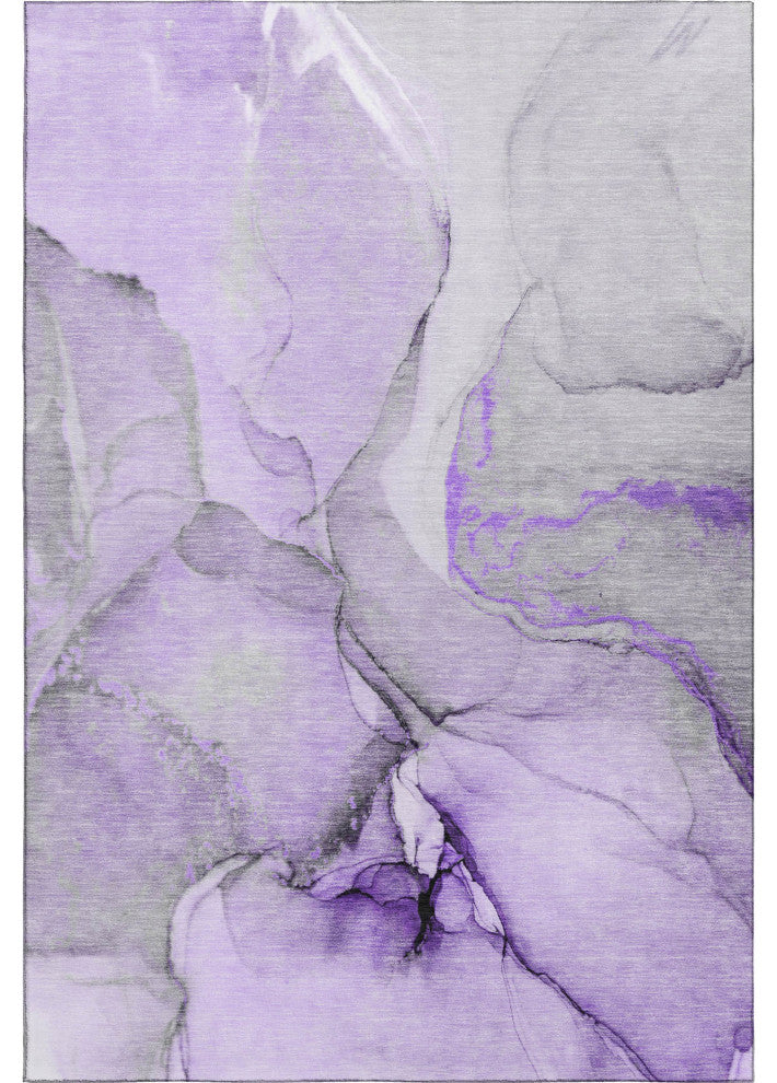 Premium Machine Washable Mayfield AMF506 Purple 3' x 5' Rug