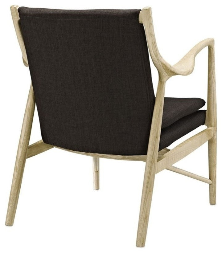 Modern Natural Brown Makeshift Upholstered Lounge Chair