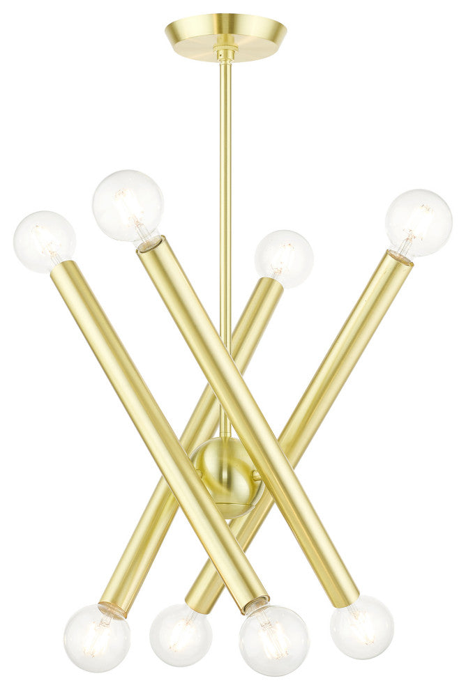 Satin Brass Modern, Urban, Sputnik, Dynamic, Timeless Chandelier