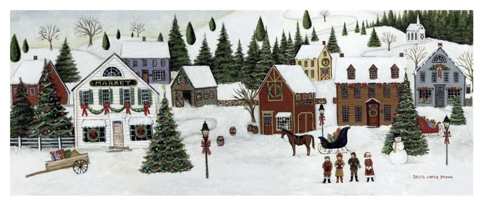 "Christmas Valley Village Crop" Print by David Carter Brown, 77"x32"