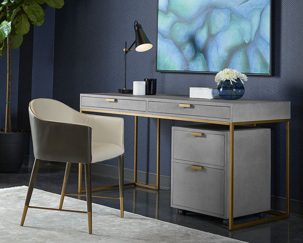 Jiro Desk, Shagreen Leather