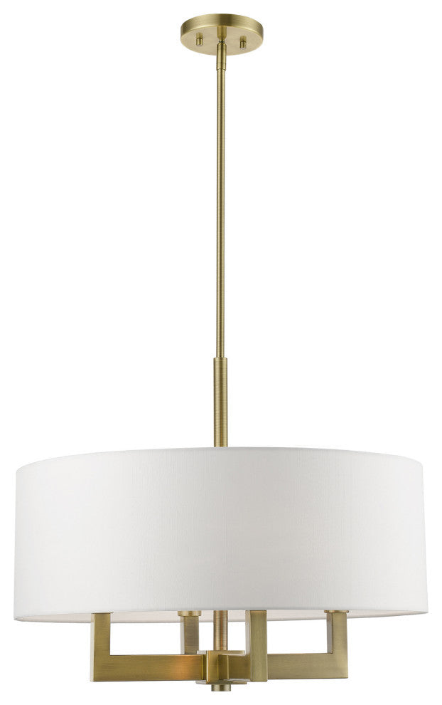 Cresthaven 4 Light Antique Brass Pendant Chandelier