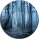 Spring Foggy Forest Trees, Landscape Photo Round Wall Art, 11"