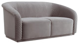 TOV Furniture Yara Pleated Grey Velvet Loveseat