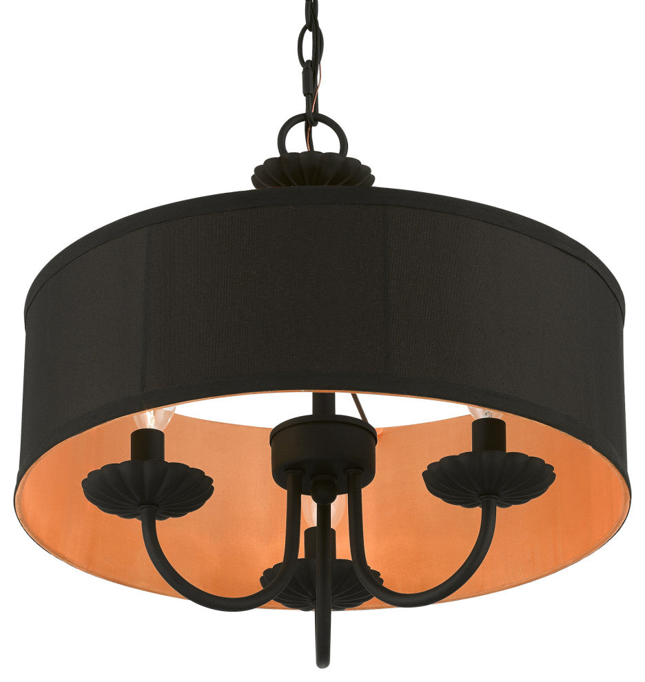 Livex Lighting 3 Light Black Pendant Chandelier
