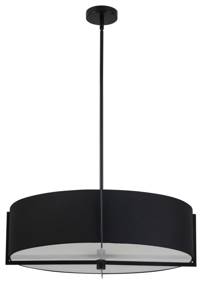Black Contemporary Pendant With Matte Black Metal