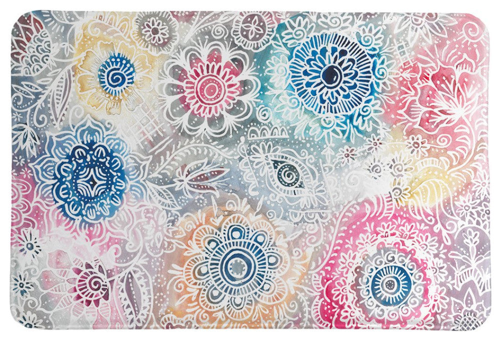 Laural Home Floral Sketch Memory Foam Rug