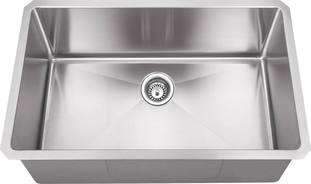 16" Gauge Rectangle Undermount Handmade Stainless Steel Single Bowl Sink