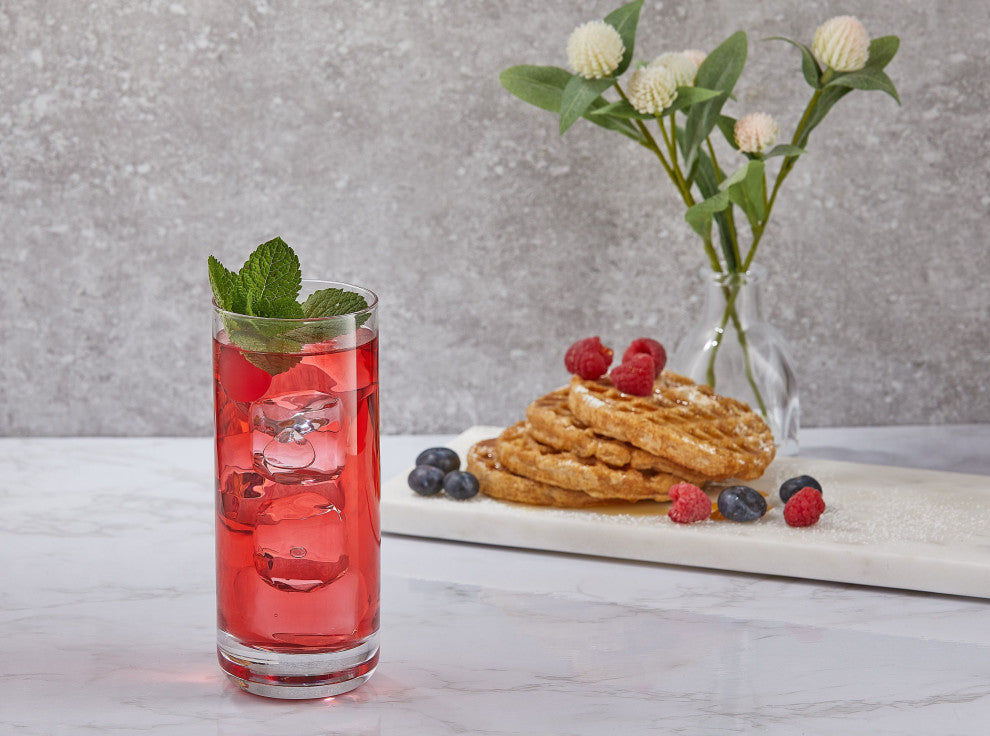 Faye Crystal Highball Drinking Glasses 13 oz, Set of 6