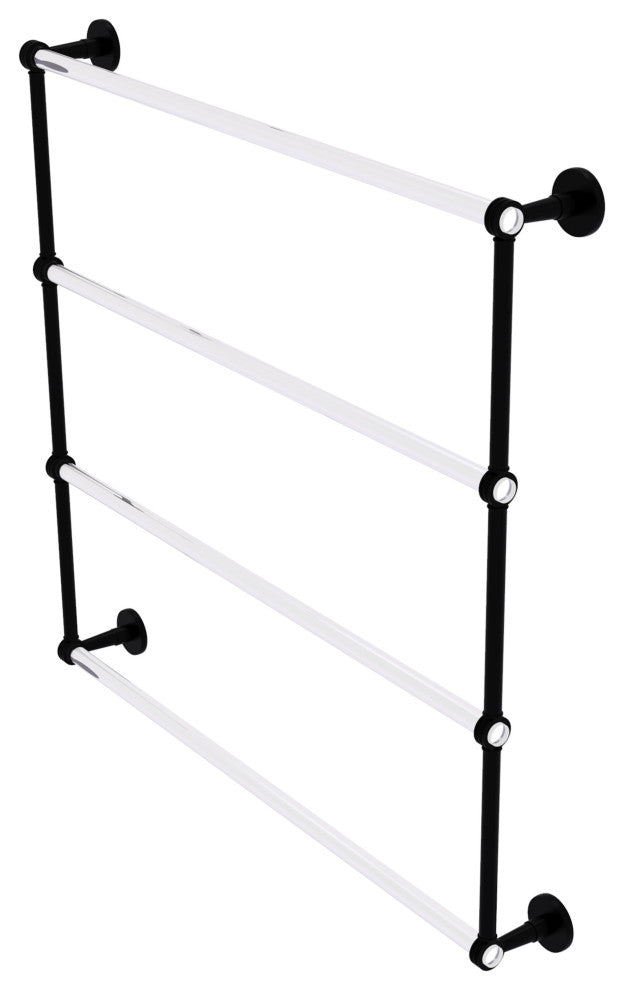 Clearview 4 Tier 36" Ladder Towel Bar with Dotted Accents, Matte Black