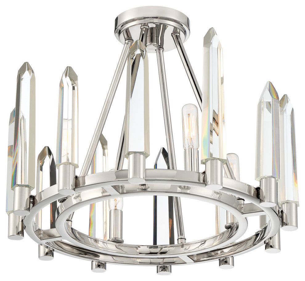 Crystorama WAT-B2004-PN, 4-Light Ceiling Mount, Polished Nickel