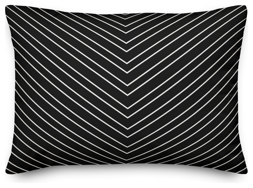 Black Chevron 14x20 Lumbar Pillow