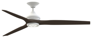 Fanimation Spitfire 64" Fan/LED Light, matte White, Matte White/Dark Walnut Wood Blades
