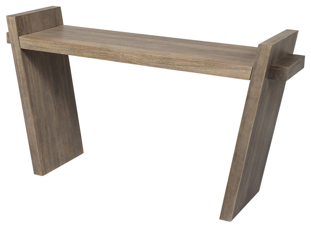 16" Brown Solid Wood 4 Legs Console Table