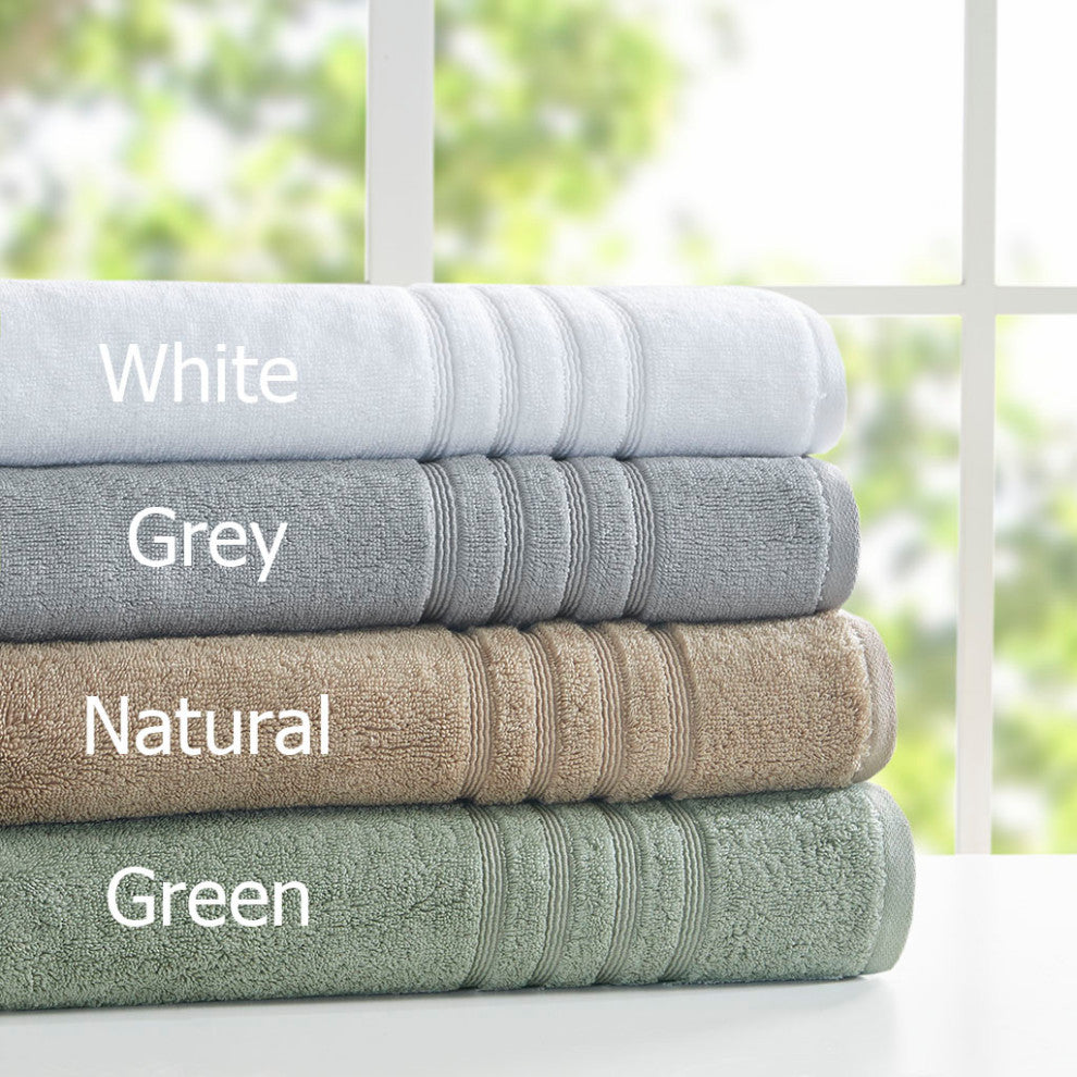 Clean Spaces Nurture Sustainable Antimicrobial Bath Towel 6 Piece Set, Grey