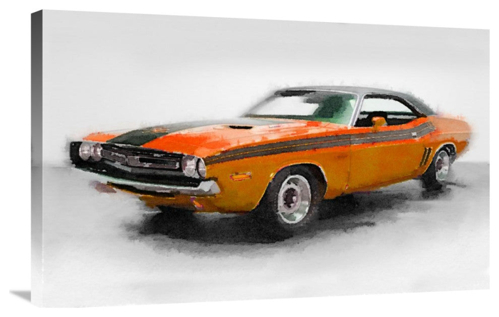 "1968 Dodge Challenger Watercolor" Fine Art Print