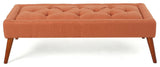 GDF Studio Pyram Mid Century Modern Ottoman Bench, Orange