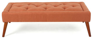 GDF Studio Pyram Mid Century Modern Ottoman Bench, Orange