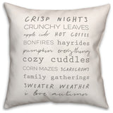 Autumn Words 18x18 Spun Poly Pillow