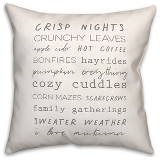 Autumn Words 18x18 Spun Poly Pillow