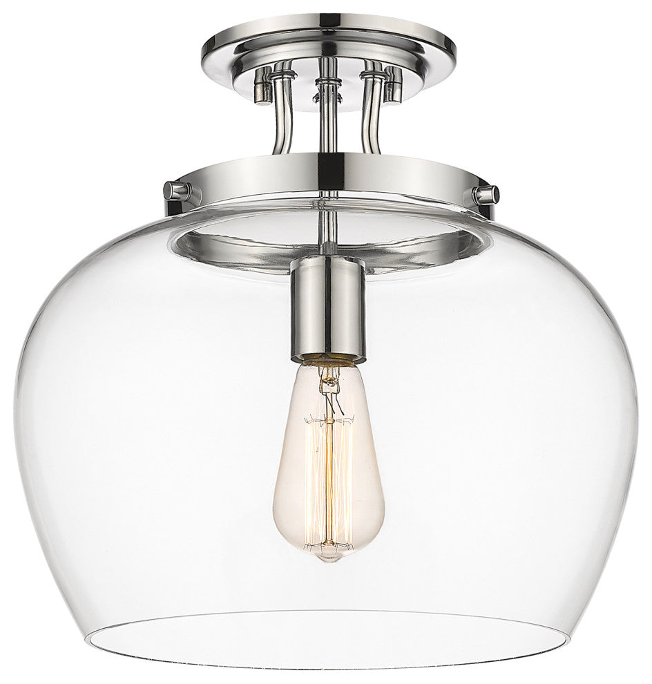 Z-LITE 473SF13-CH 1 Light Semi Flush Mount, Chrome