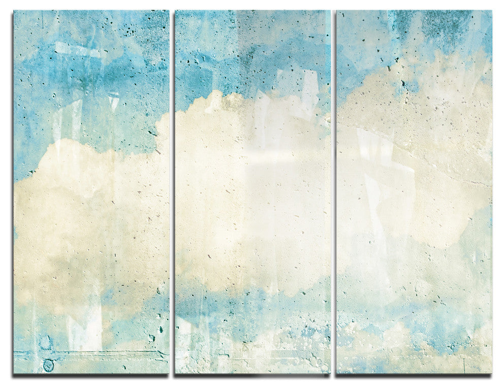 "Sky on Wall Texture" Glossy Metal Wall Art, 3 Panels, 36"x28"