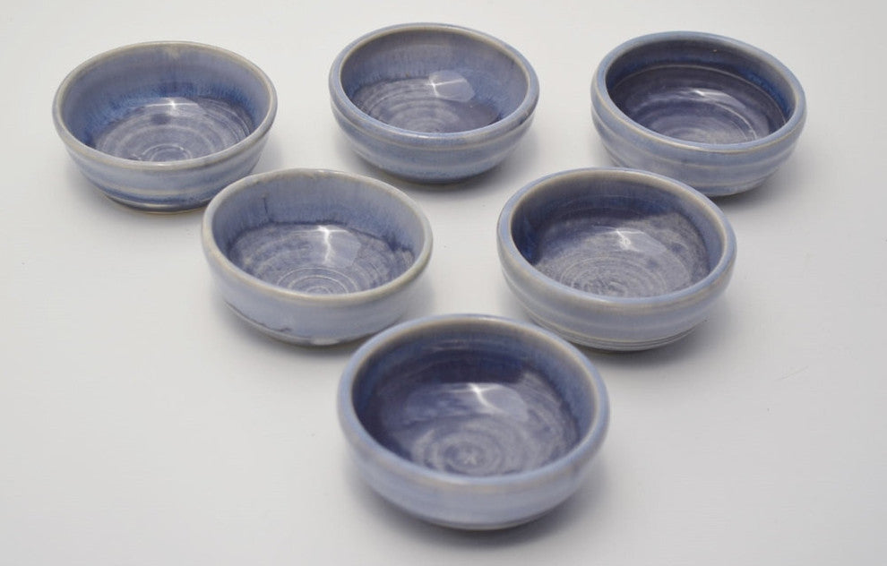 Blue Ceramic Mezcal Copitas, Shot Glasses, Set of 6