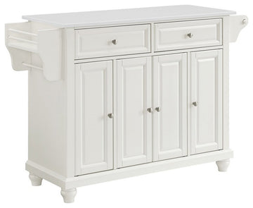 Crosley Furniture Cambridge Wood Granite Top Kitchen Island in White