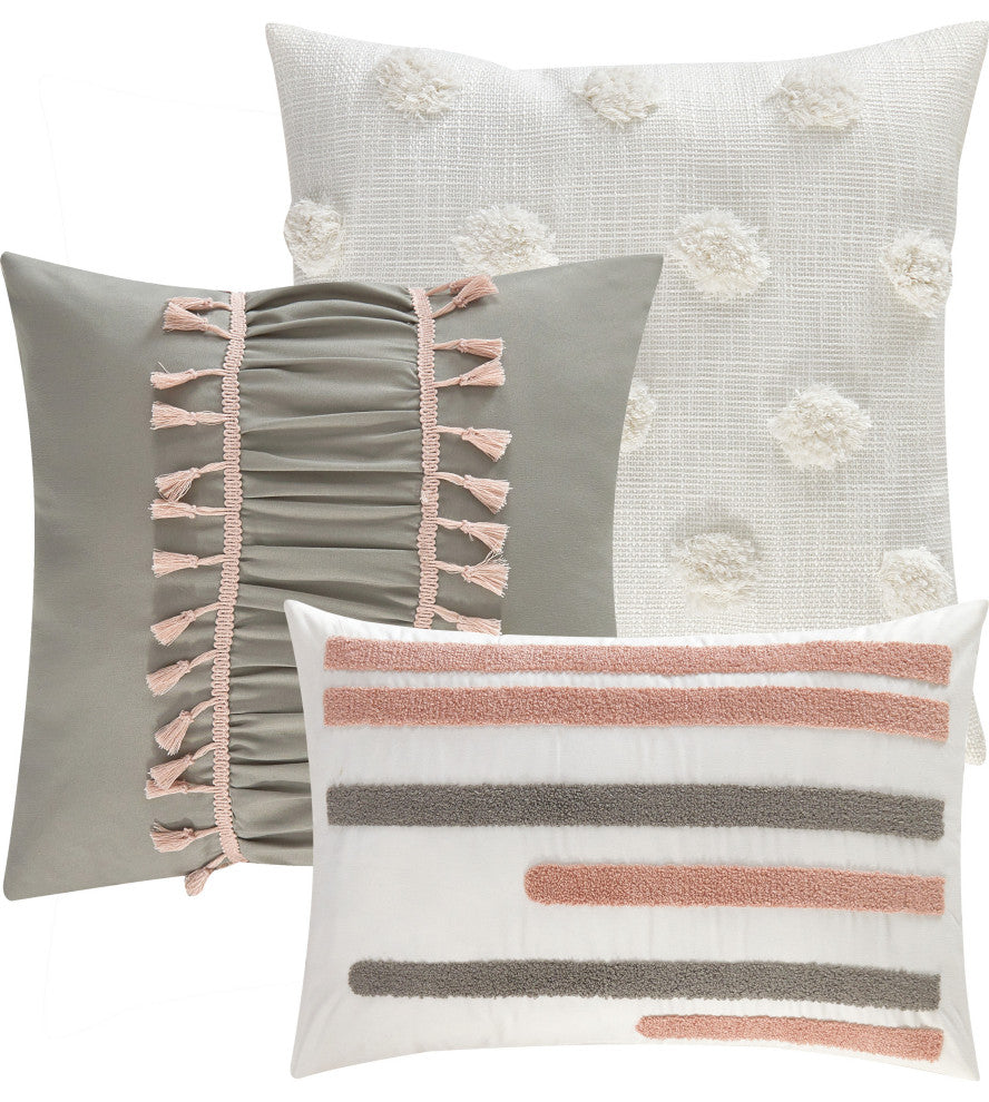 Ayla 10 Piece Comforter Set, Pink, Queen