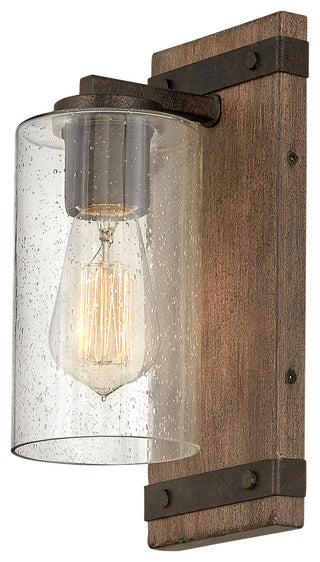 Hinkley Sawyer 11" Single Light Vanity Wall Sconce, In Sequoia + Iron Rust