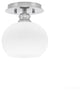 Edge 1 Light Semi-Flush, Brushed Nickel Finish, 7" White Muslin Glass