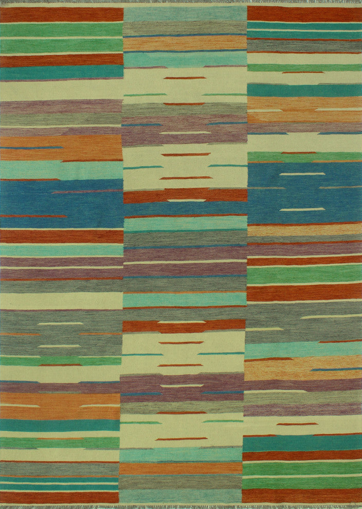 Winchester Kilim CaLa Blue/Burgundy Rug, 8'3x11'7
