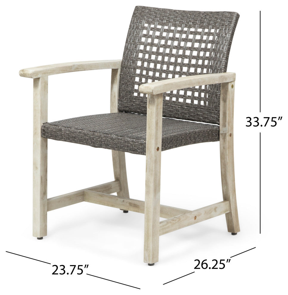 Monterey 6 Seater Outdoor Acacia Wood and Wicker Dining Set