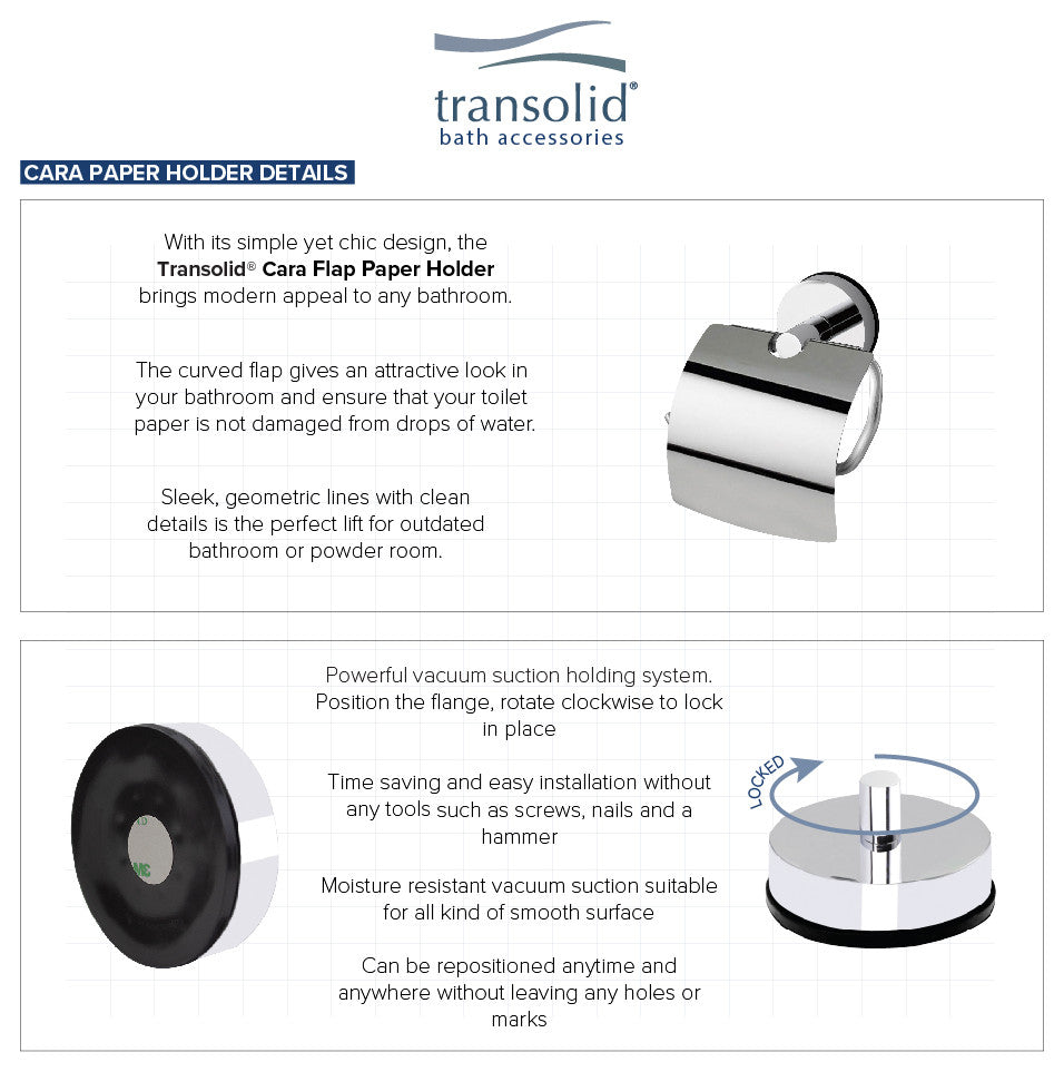 Transolid Cara 4-Piece Bathroom Accessory Kit, Polished Chrome