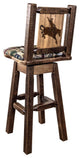 Homestead Collection 30" Upholstered Barstool With Back and Swivel, Bronc