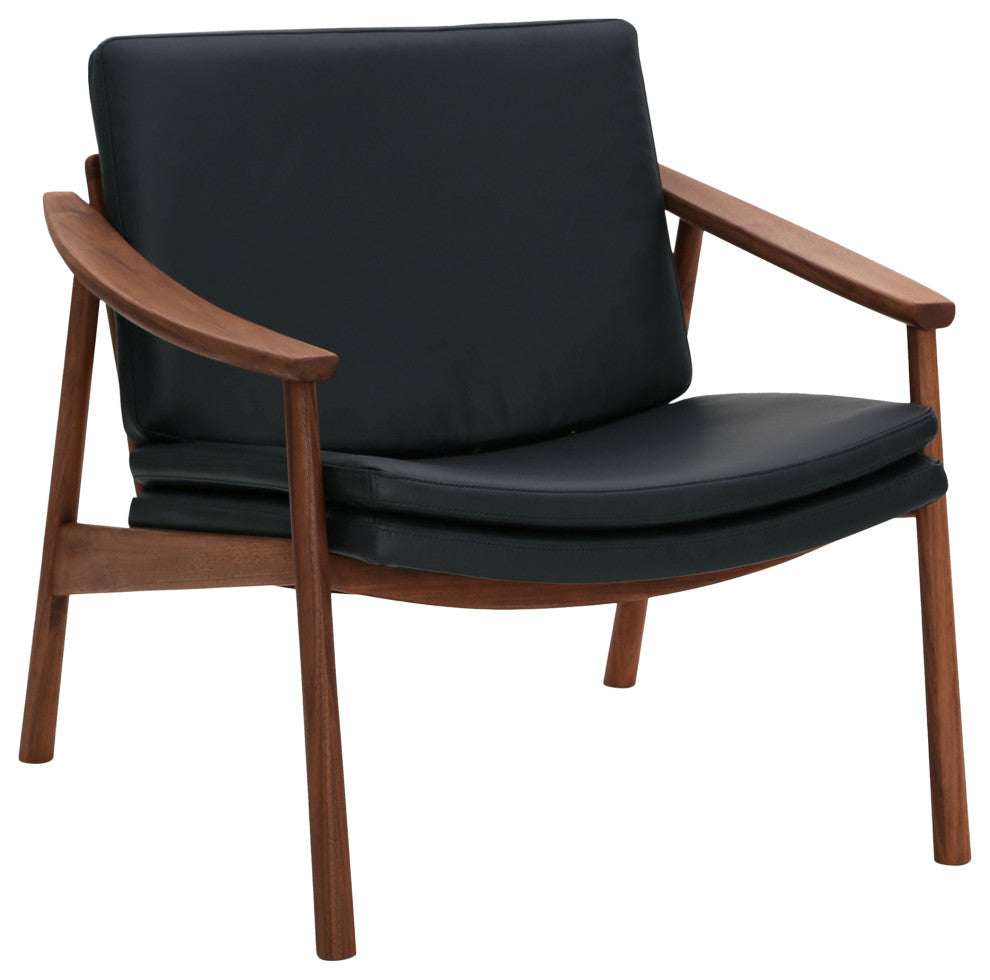 Harlowe Black Top Grain Leather Lounge Chair