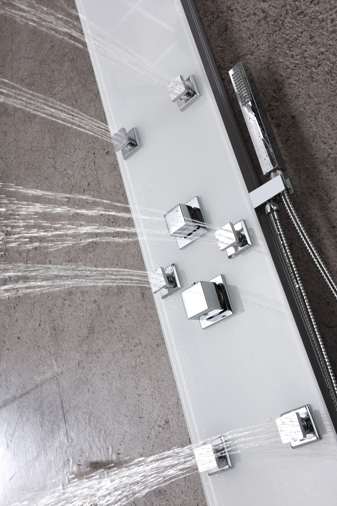 ANZZI Jaguar 60" 6-Jetted Full Body Shower Panel, White