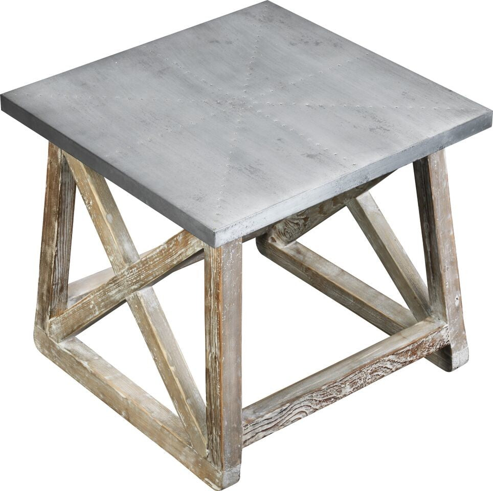 Martin Side Table With Zinc Top