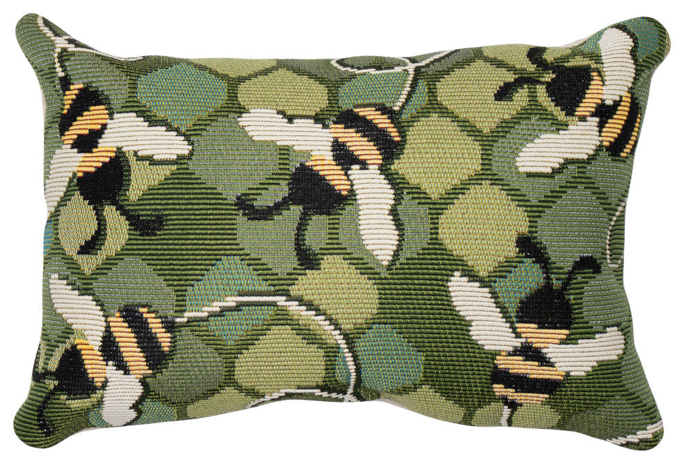 Marina Bee Free Indoor/Outdoor Pillow Green 12"x18"
