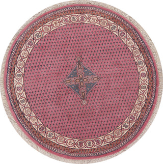 Botemir Hand Made Oriental Traditional Area Rug, Pink, Round 8 X 8 Ft.