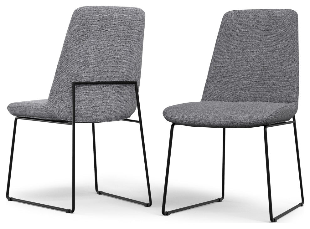 Corina Dining Chair (Set of 2) in Grey Linen Look Fabric