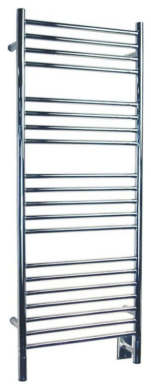 Jeeves Model D-Straight 20-Bar Hardwired Electric Towel Warmer, Polished