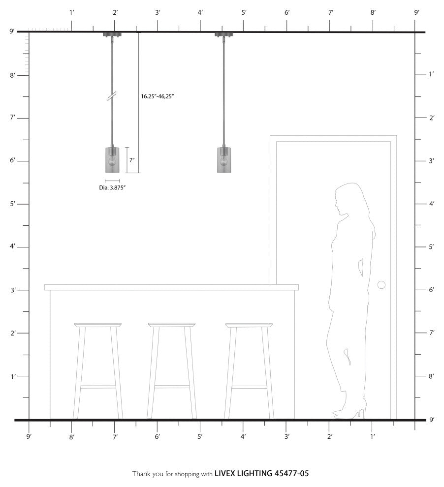 Livex Lighting Zurich 1 Light Polished Chrome Mini Pendant