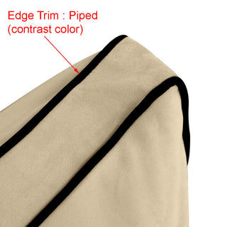 STYLE V2 Twin Velvet ContrastPipe Indoor Daybed Bolster Pillow |COVER ONLY|AD368