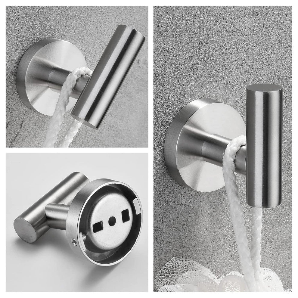 3-Piece Wall Mounted Bathroom Accessory Set, Brushed Nickel